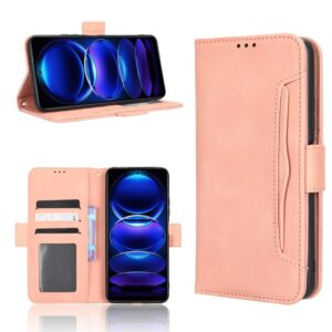 Xiaomi Redmi Note 12 5G / Xiaomi Poco X5 5G Θήκη Βιβλίο Ροζ Skin Feel Calf Texture Card Slots Phone Case Pink