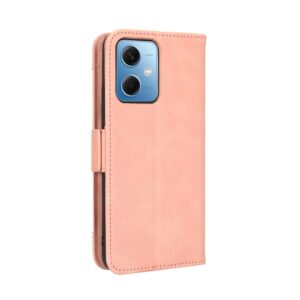 Xiaomi Redmi Note 12 5G / Xiaomi Poco X5 5G Θήκη Βιβλίο Ροζ Skin Feel Calf Texture Card Slots Phone Case Pink