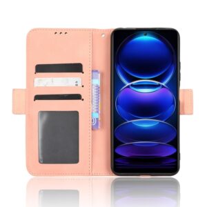 Xiaomi Redmi Note 12 5G / Xiaomi Poco X5 5G Θήκη Βιβλίο Ροζ Skin Feel Calf Texture Card Slots Phone Case Pink