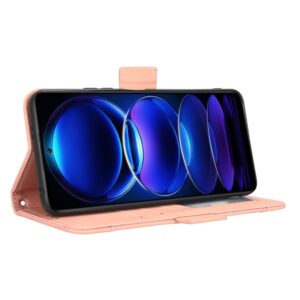 Xiaomi Redmi Note 12 5G / Xiaomi Poco X5 5G Θήκη Βιβλίο Ροζ Skin Feel Calf Texture Card Slots Phone Case Pink