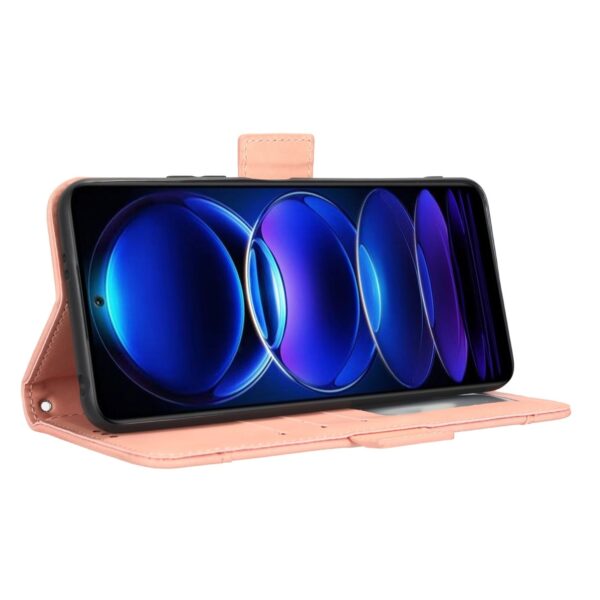 Xiaomi Redmi Note 12 5G / Xiaomi Poco X5 5G Θήκη Βιβλίο Ροζ Skin Feel Calf Texture Card Slots Phone Case Pink