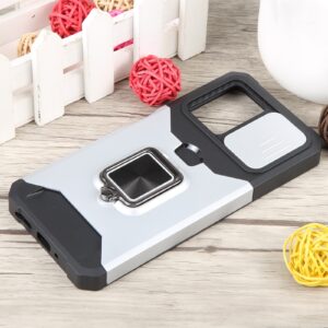 Xiaomi Redmi Note 12 5G / Xiaomi Poco X5 5G Θήκη Ασημί Με Σταντ Camera Shield Card Slot Phone Case with Ring Holder Silver
