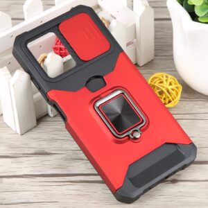 Xiaomi Redmi Note 12 5G / Xiaomi Poco X5 5G Θήκη Κόκκινη Με Σταντ Camera Shield Card Slot Phone Case with Ring Holder Red