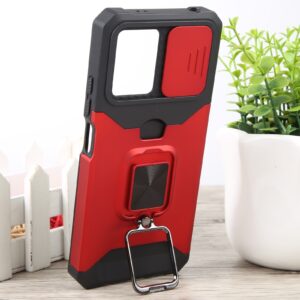 Xiaomi Redmi Note 12 5G / Xiaomi Poco X5 5G Θήκη Κόκκινη Με Σταντ Camera Shield Card Slot Phone Case with Ring Holder Red