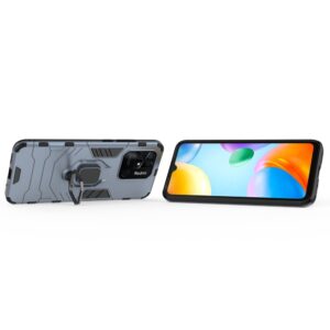 Xiaomi Redmi 10C Σκληρή Θήκη Μπλε Με Σταντ Shockproof PC + TPU Phone Case with Magnetic Ring Holder Navy Blue
