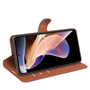 Xiaomi Redmi Note 11 Pro+ 5G Θήκη Βιβλίο Καφέ Litchi Texture Horizontal Flip Case Brown