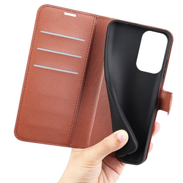 Xiaomi Redmi Note 11 Pro+ 5G Θήκη Βιβλίο Καφέ Litchi Texture Horizontal Flip Case Brown
