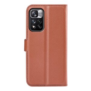 Xiaomi Redmi Note 11 Pro+ 5G Θήκη Βιβλίο Καφέ Litchi Texture Horizontal Flip Case Brown