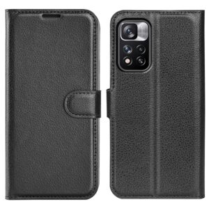 Xiaomi Redmi Note 11 Pro+ 5G Θήκη Βιβλίο ΄Μαύρο Litchi Texture Horizontal Flip Case Black