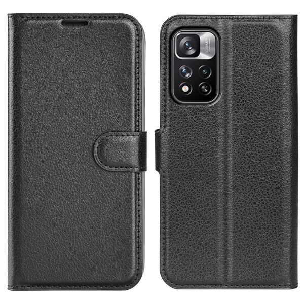Xiaomi Redmi Note 11 Pro+ 5G Θήκη Βιβλίο ΄Μαύρο Litchi Texture Horizontal Flip Case Black