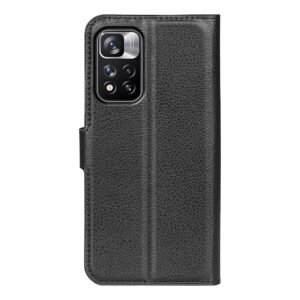 Xiaomi Redmi Note 11 Pro+ 5G Θήκη Βιβλίο ΄Μαύρο Litchi Texture Horizontal Flip Case Black
