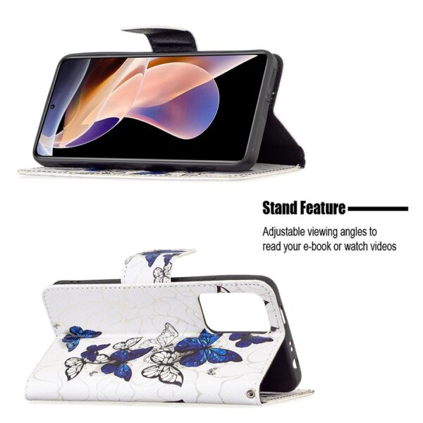 Xiaomi Redmi Note 11 Pro / Note 11 Pro 5G Θήκη Βιβλίο Colored Drawing Phone Case Blue Butterflies
