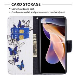 Xiaomi Redmi Note 11 Pro / Note 11 Pro 5G Θήκη Βιβλίο Colored Drawing Phone Case Blue Butterflies