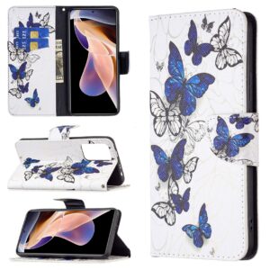 Xiaomi Redmi Note 11 Pro / Note 11 Pro 5G Θήκη Βιβλίο Colored Drawing Phone Case Blue Butterflies