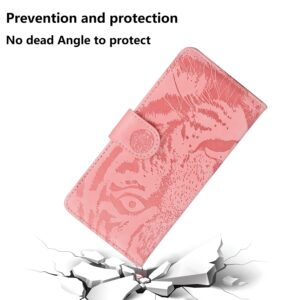 Xiaomi Redmi 12C Θήκη Βιβλίο Ροζ Tiger Embossing Pattern Flip Phone Case Pink