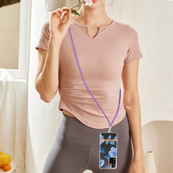 Xiaomi Redmi Note 11 Pro+ 5G Θήκη Σιλικόνης Με Λουράκι Μπλε Παιώνια Flowers Series TPU Phone Case with Lanyard Blue Peony