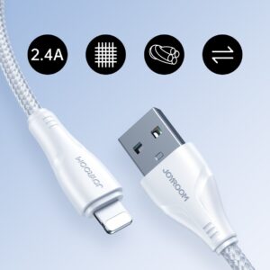 Joyroom S-UL012A11 Braided USB-A to Lightning Cable Λευκό 2.4A 2m