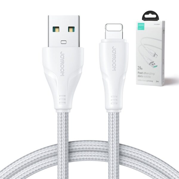 Joyroom S-UL012A11 Braided USB-A to Lightning Cable Λευκό 2.4A 2m