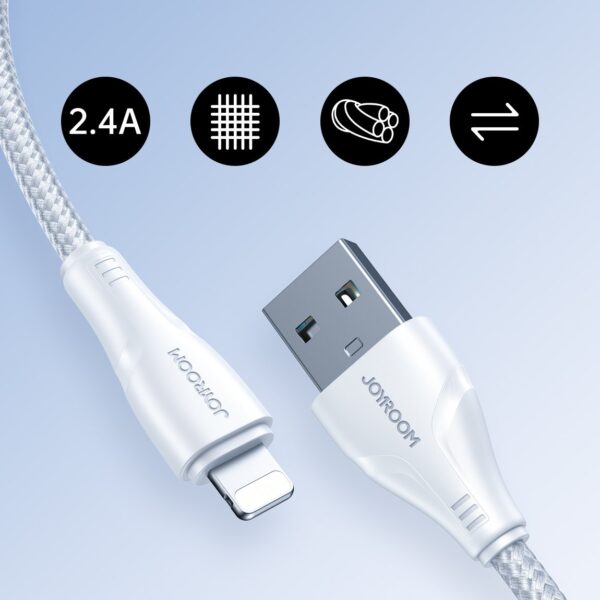 Joyroom S-UL012A11 Braided USB-A to Lightning Cable Λευκό 2.4A 1.2m