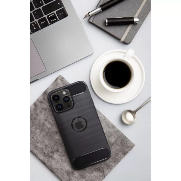 iPhone 14 Pro Max Θήκη Σιλικόνης Μαύρη Carbon Case Black