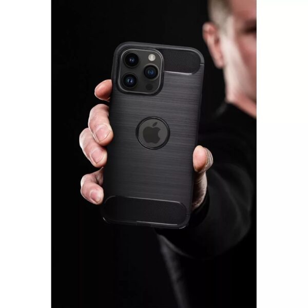iPhone 14 Pro Max Θήκη Σιλικόνης Μαύρη Carbon Case Black