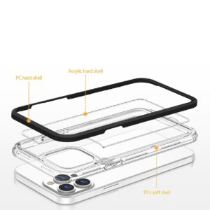 iPhone 14 Pro Max Θήκη Μαύρη Clear 3in1 Case Silicone Cover with Frame Black