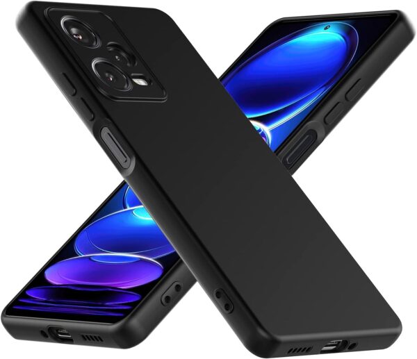 Xiaomi Redmi Note 12 Pro 5G Θήκη Σιλικόνης Μαύρη Soft Touch Silicone Rubber Soft Case Black