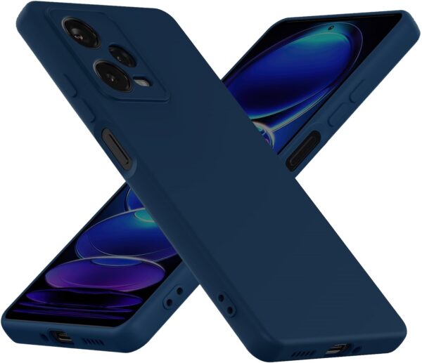 Xiaomi Redmi Note 12 Pro 5G Θήκη Σιλικόνης Μπλε Soft Touch Silicone Rubber Soft Case Navy