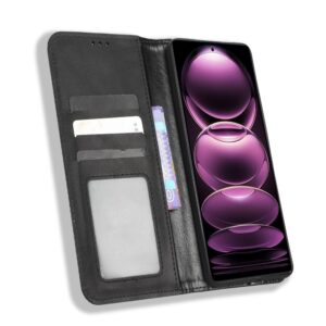 Xiaomi Redmi Note 12 Pro 5G / Xiaomi Poco X5 Pro 5G Θήκη Βιβλίο Μαύρο Magnetic Buckle Retro Texture Phone Case Black