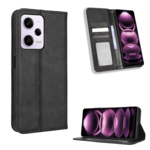 Xiaomi Redmi Note 12 Pro 5G / Xiaomi Poco X5 Pro 5G Θήκη Βιβλίο Μαύρο Magnetic Buckle Retro Texture Phone Case Black