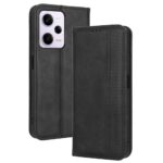 Xiaomi Redmi Note 12 Pro 5G / Xiaomi Poco X5 Pro 5G Θήκη Βιβλίο Μαύρο Magnetic Buckle Retro Texture Phone Case Black