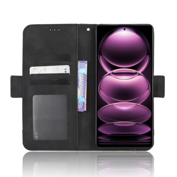 Xiaomi Redmi Note 12 Pro 5G / Xiaomi Poco X5 Pro 5G Θήκη Βιβλίο Μαύρο Skin Feel Calf Texture Card Slots Phone Case Black