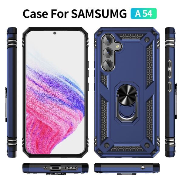 Samsung Galaxy A54 5G Θήκη Μπλε Με Σταντ Shockproof TPU + PC Phone Case with Holder Blue