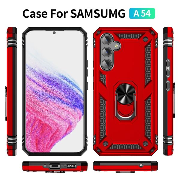 Samsung Galaxy A54 5G Θήκη Κόκκινη Με Σταντ Shockproof TPU + PC Phone Case with Holder Red