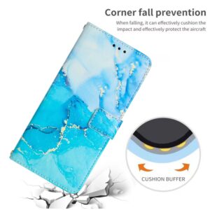 Samsung Galaxy A54 5G Θήκη Βιβλίο Painted Marble Pattern Phone Case Blue Green