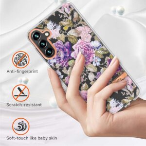 Samsung Galaxy A54 5G Θήκη Σιλικόνης Μωβ Παιώνια Flowers and Plants Series IMD TPU Phone Case Purple Peony