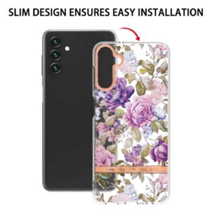Samsung Galaxy A54 5G Θήκη Σιλικόνης Μωβ Παιώνια Flowers and Plants Series IMD TPU Phone Case Purple Peony