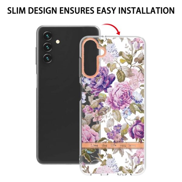 Samsung Galaxy A54 5G Θήκη Σιλικόνης Μωβ Παιώνια Flowers and Plants Series IMD TPU Phone Case Purple Peony