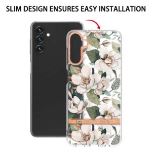 Samsung Galaxy A54 5G Θήκη Σιλικόνης Πράσινη Γαρδένια Flowers and Plants Series IMD TPU Phone Case Green Gardenia