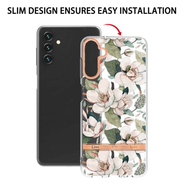 Samsung Galaxy A54 5G Θήκη Σιλικόνης Πράσινη Γαρδένια Flowers and Plants Series IMD TPU Phone Case Green Gardenia