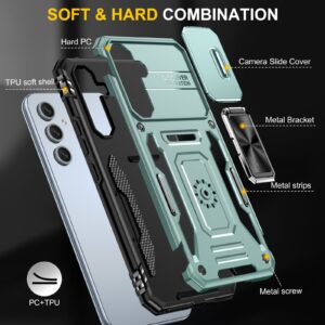Samsung Galaxy A54 5G Θήκη Πράσινη Με Σταντ Armor PC + TPU Camera Shield Phone Case Alpine Green