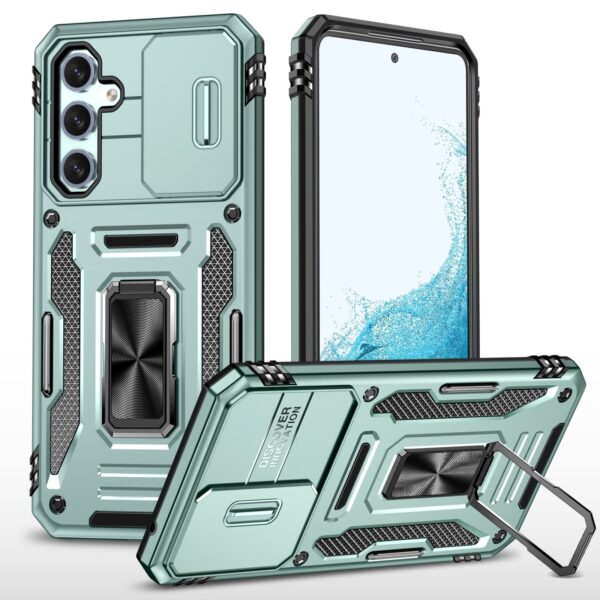 Samsung Galaxy A54 5G Θήκη Πράσινη Με Σταντ Armor PC + TPU Camera Shield Phone Case Alpine Green
