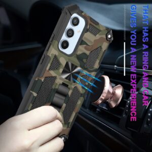Samsung Galaxy A54 5G Θήκη Καμουφλάζ πράσινο Camouflage Armor Shockproof Magnetic Case with Holder Army Green