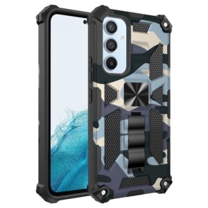 Samsung Galaxy A54 5G Θήκη Καμουφλάζ Ανοιχτό Μπλε Camouflage Armor Shockproof Magnetic Case with Holder Army Green