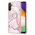 Samsung Galaxy A54 5G Θήκη Σιλικόνης Μάρμαρο Ροζ - Χρυσό Electroplating Marble IMD TPU Shockproof Case with Ring Rose Gold 005