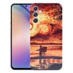 Samsung Galaxy A54 5G Θήκη Σιλικόνης Precise Hole Oil Painting Pattern PC Phone Case Sunset