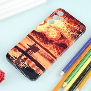 Samsung Galaxy A54 5G Θήκη Σιλικόνης Precise Hole Oil Painting Pattern PC Phone Case Sunset