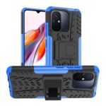 Xiaomi Redmi 12C Θήκη Μπλέ Tire Texture TPU + PC Phone Case with Holder Blue