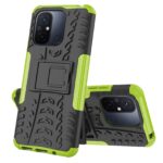 Xiaomi Redmi 12C Θήκη Πράσινη Tire Texture TPU + PC Phone Case with Holder Green