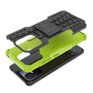 Xiaomi Redmi 12C Θήκη Πράσινη Tire Texture TPU + PC Phone Case with Holder Green